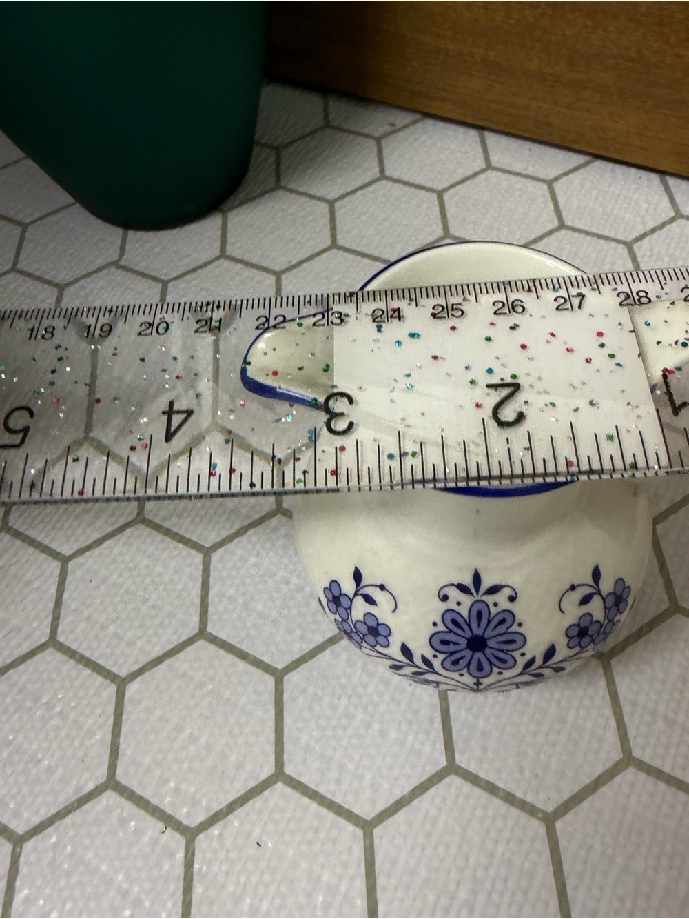 Blue Floral Ceramic Pitcher - Picture 4 of 5